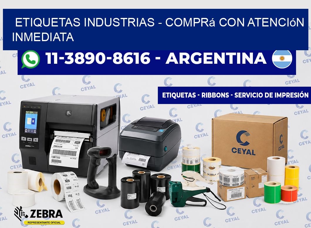 ETIQUETAS INDUSTRIAS - Comprá con atención inmediata