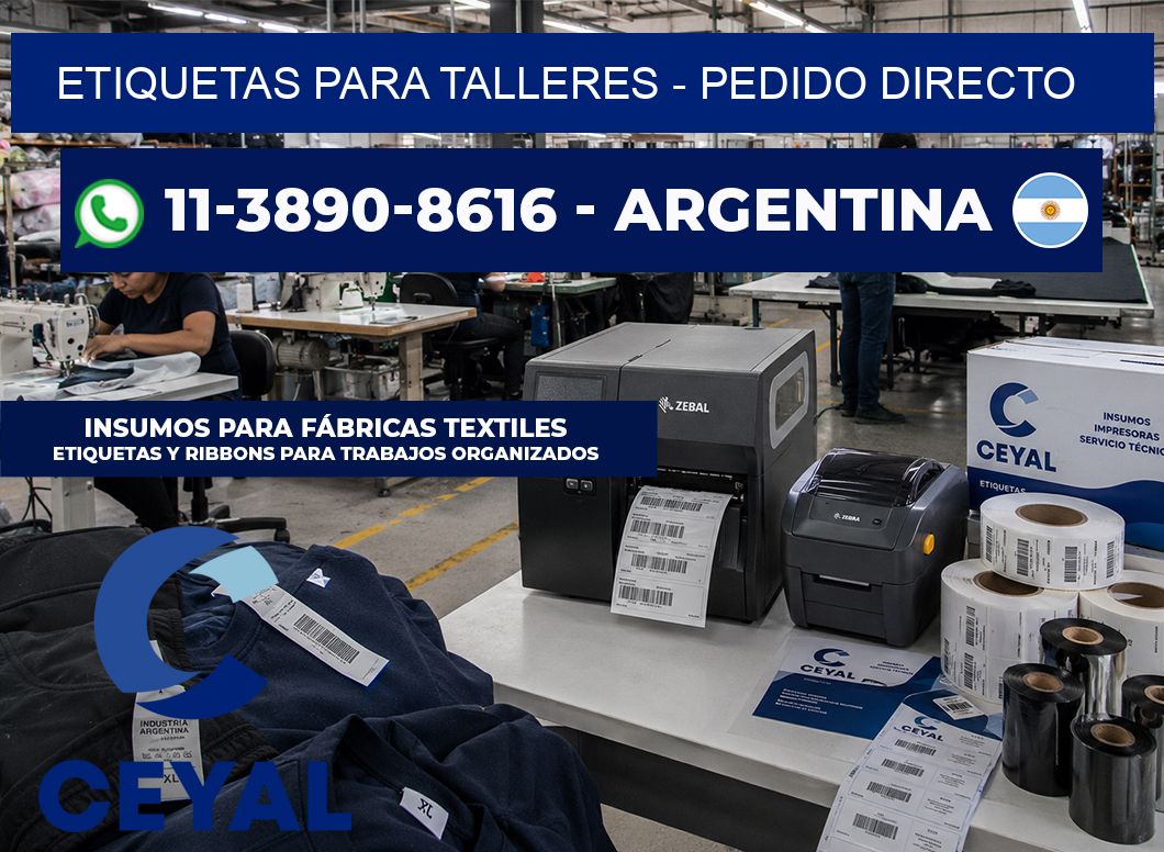 ETIQUETAS PARA TALLERES - Pedido directo
