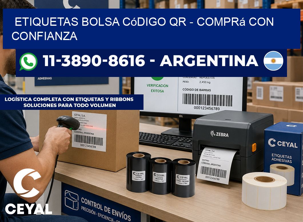 Etiquetas Bolsa código QR - Comprá con confianza