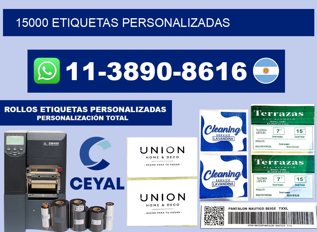 15000 ETIQUETAS PERSONALIZADAS