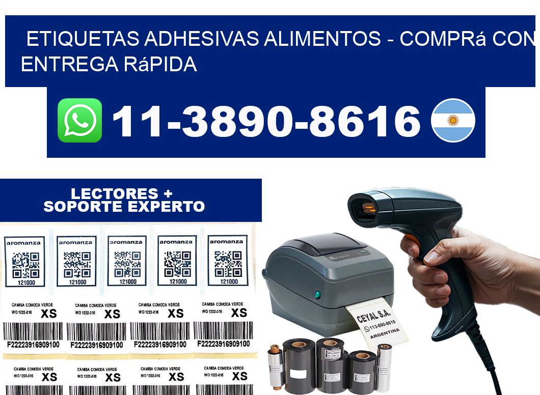 ETIQUETAS ADHESIVAS ALIMENTOS - Comprá con entrega rápida