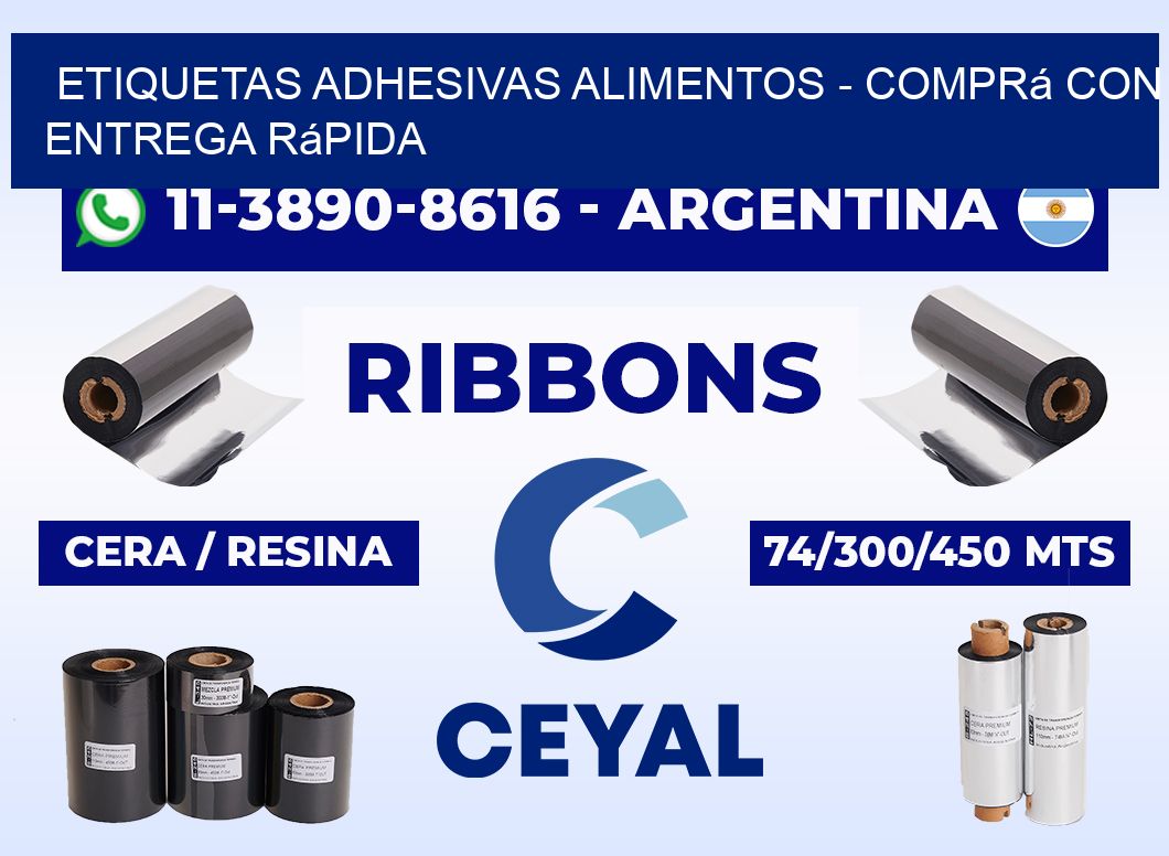 ETIQUETAS ADHESIVAS ALIMENTOS - Comprá con entrega rápida