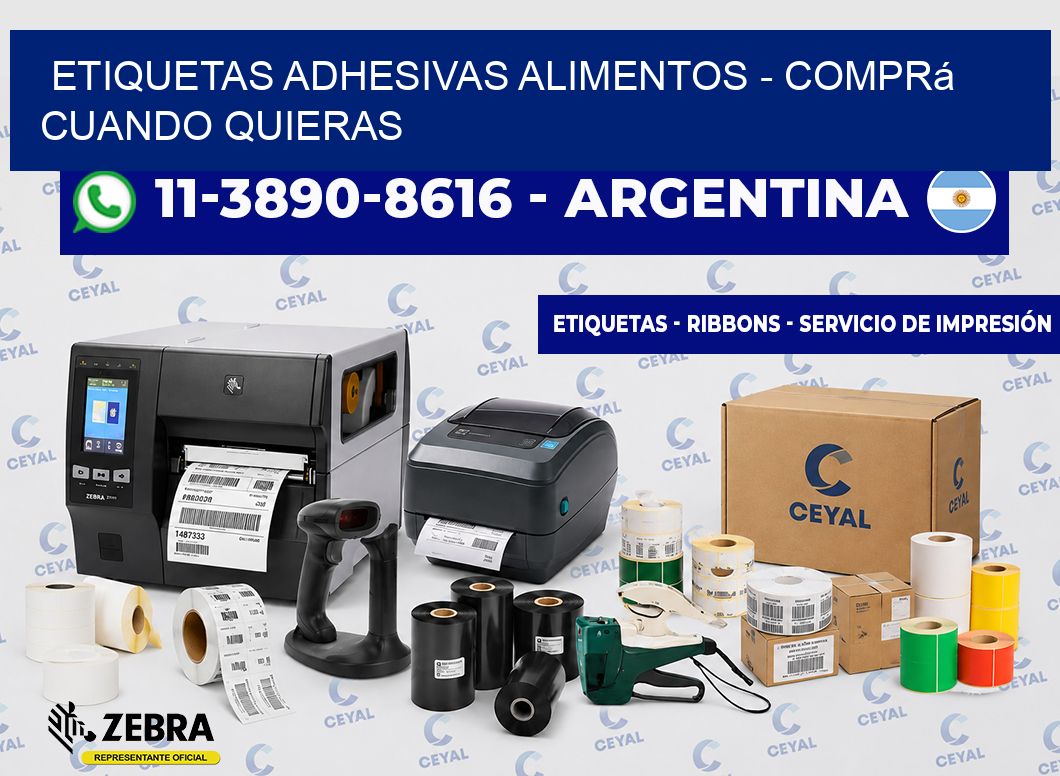 ETIQUETAS ADHESIVAS ALIMENTOS - Comprá cuando quieras
