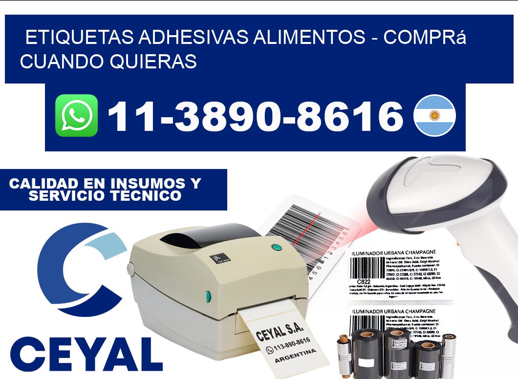 ETIQUETAS ADHESIVAS ALIMENTOS - Comprá cuando quieras