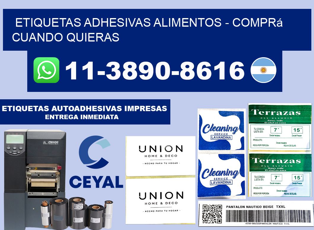 ETIQUETAS ADHESIVAS ALIMENTOS - Comprá cuando quieras