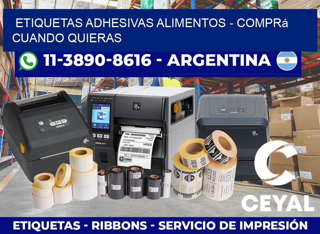 ETIQUETAS ADHESIVAS ALIMENTOS – Comprá cuando quieras