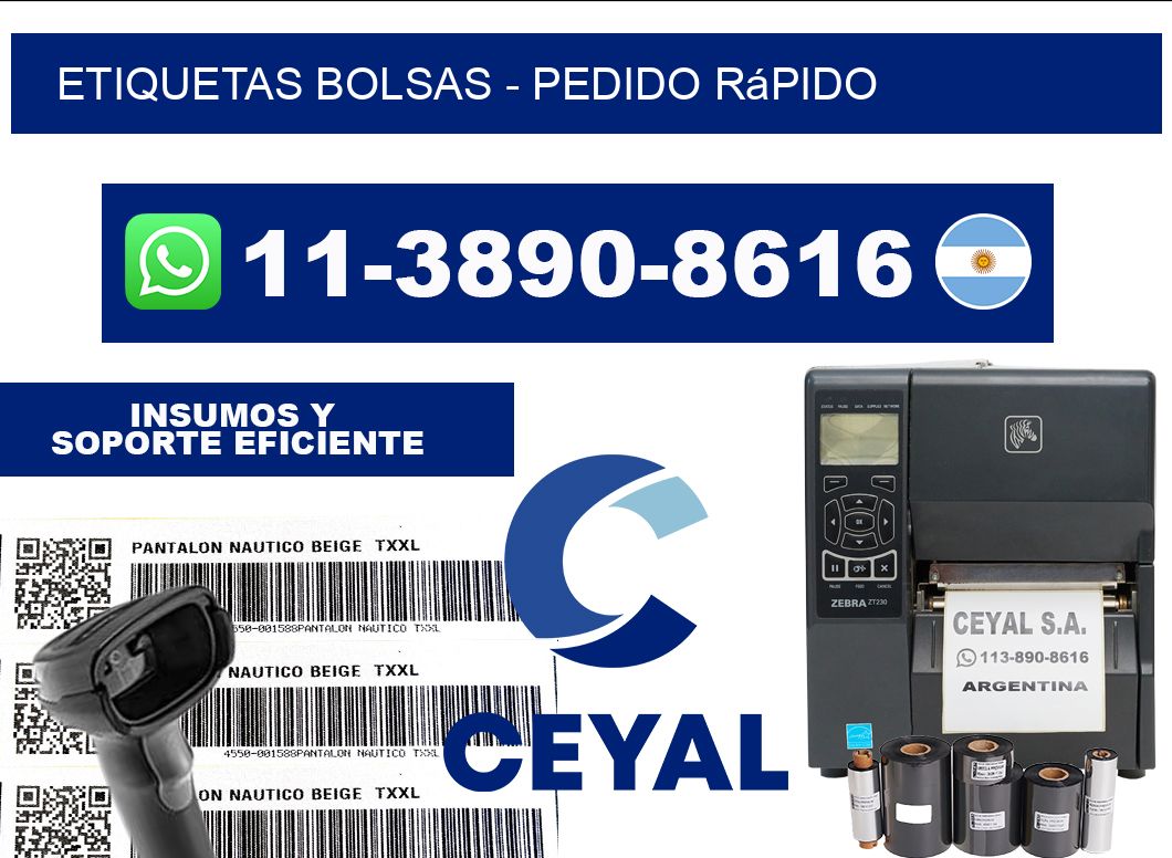 ETIQUETAS BOLSAS - Pedido rápido