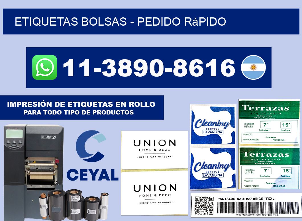ETIQUETAS BOLSAS - Pedido rápido