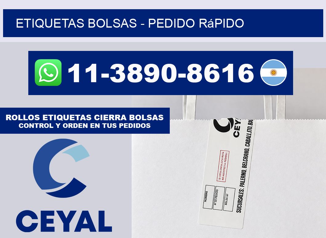 ETIQUETAS BOLSAS - Pedido rápido