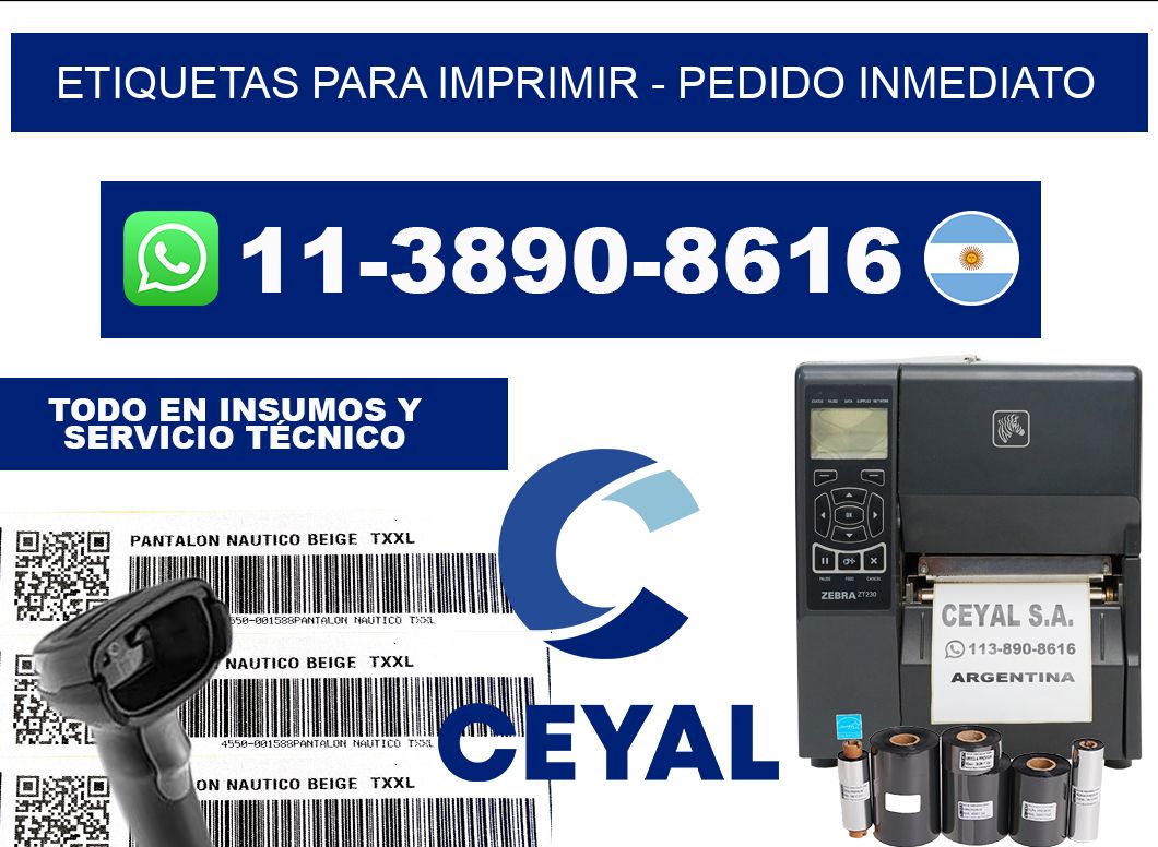 ETIQUETAS PARA IMPRIMIR - Pedido inmediato