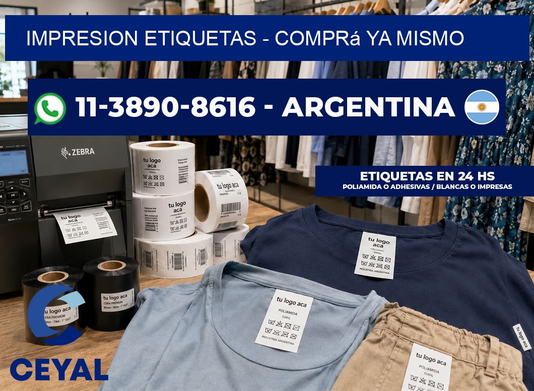 IMPRESION ETIQUETAS - Comprá ya mismo