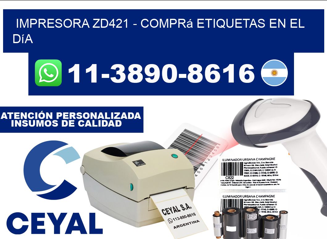 IMPRESORA ZD421 - Comprá etiquetas en el día