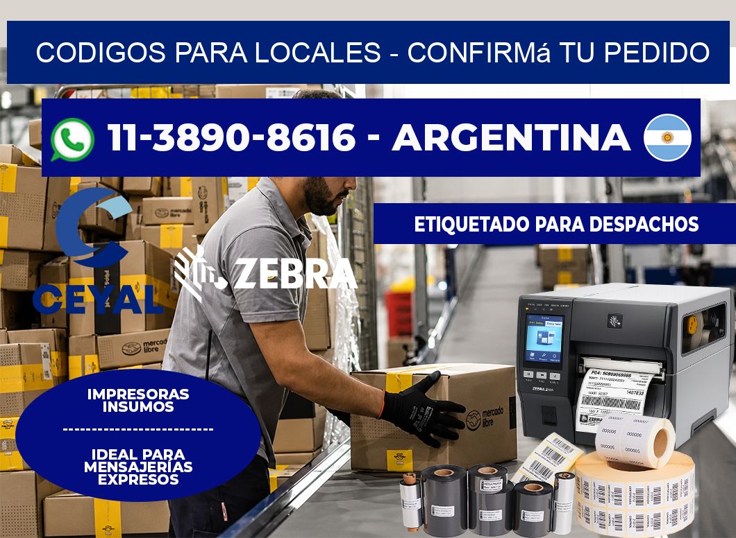Codigos para locales – Confirmá tu pedido