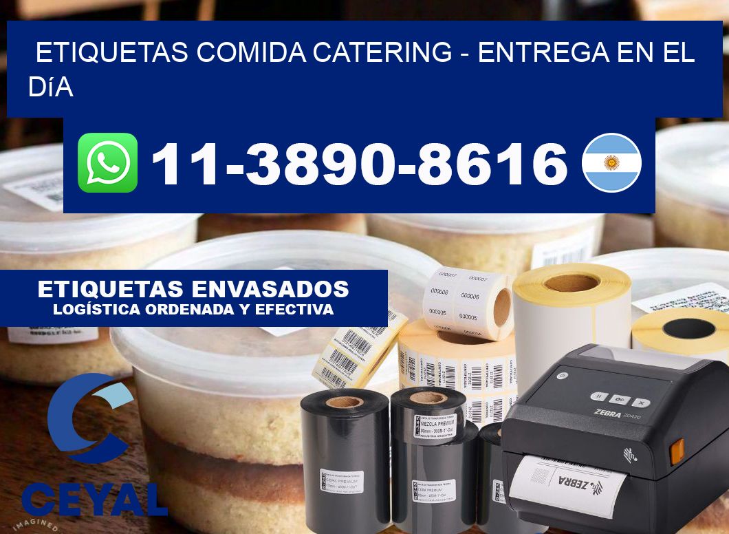 ETIQUETAS COMIDA CATERING - Entrega en el día