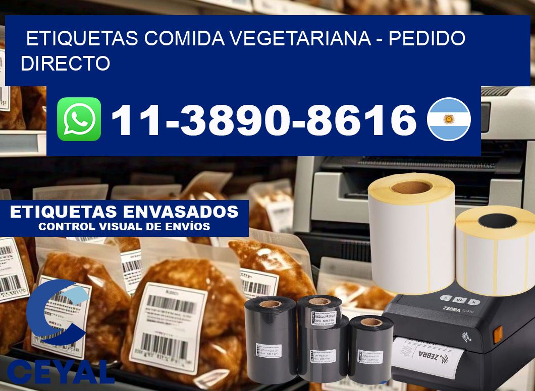 ETIQUETAS COMIDA VEGETARIANA - Pedido directo