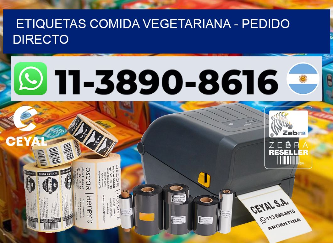 ETIQUETAS COMIDA VEGETARIANA - Pedido directo