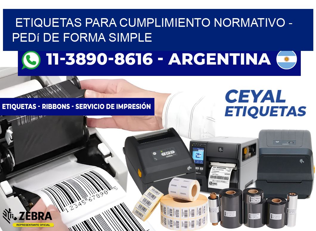 ETIQUETAS PARA CUMPLIMIENTO NORMATIVO - Pedí de forma simple