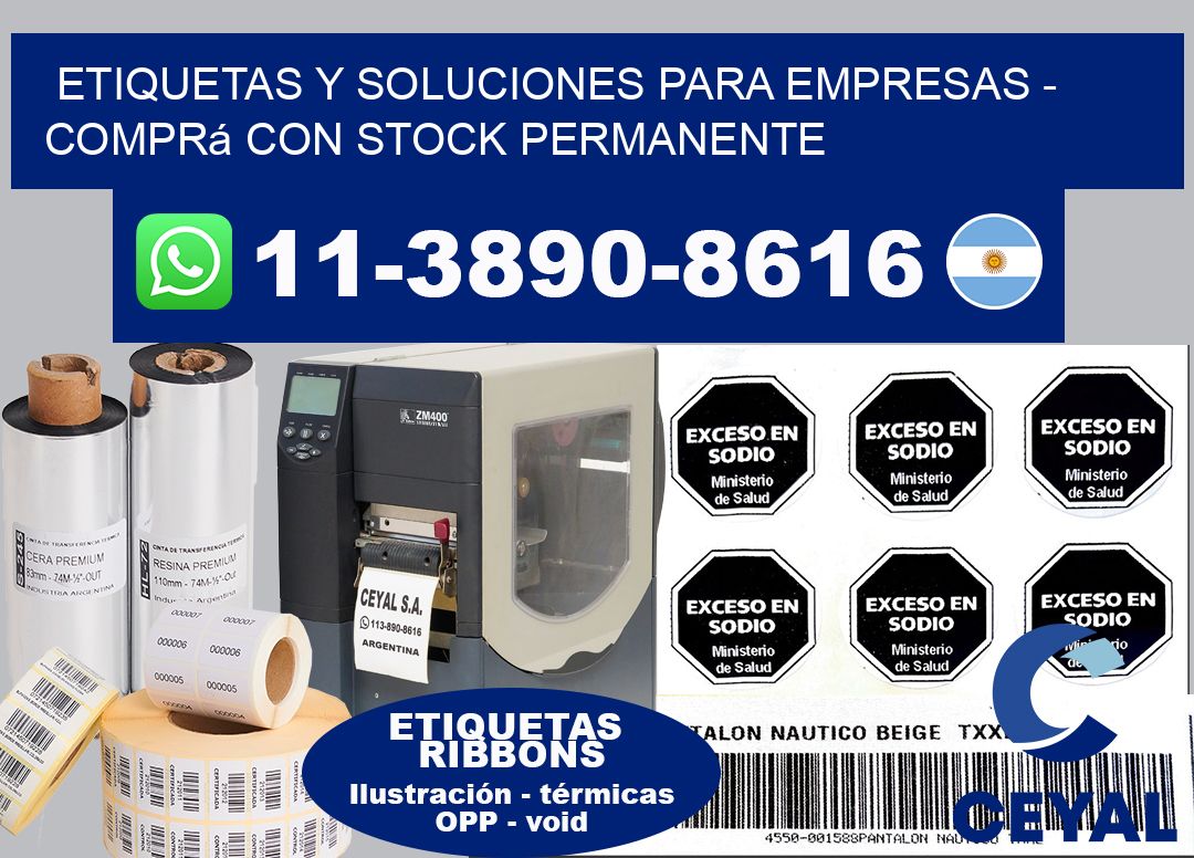 ETIQUETAS Y SOLUCIONES PARA EMPRESAS - Comprá con stock permanente