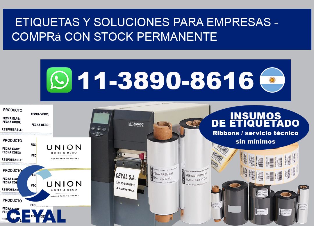 ETIQUETAS Y SOLUCIONES PARA EMPRESAS - Comprá con stock permanente