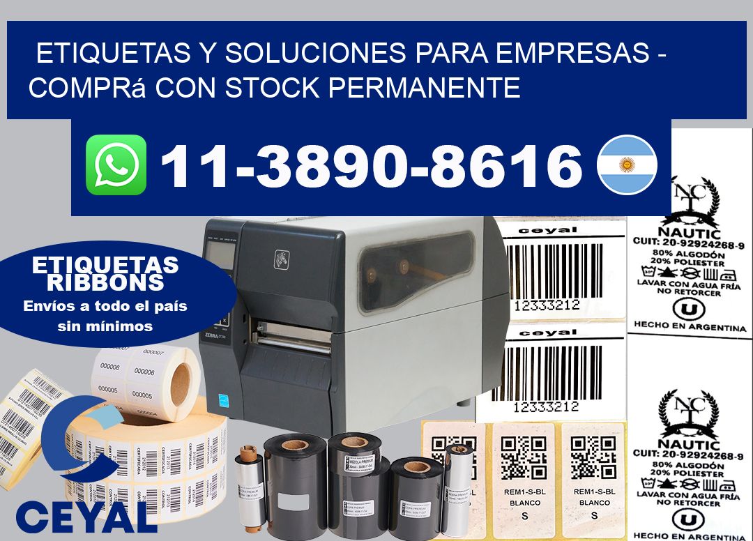 ETIQUETAS Y SOLUCIONES PARA EMPRESAS – Comprá con stock permanente