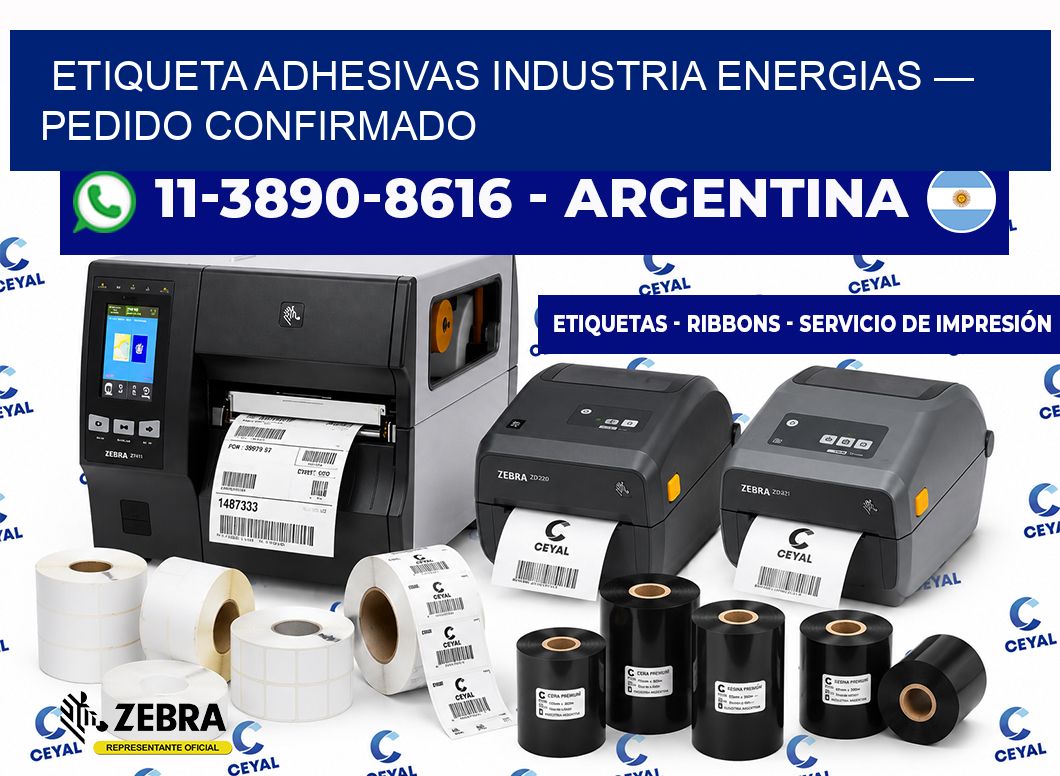 etiqueta adhesivas industria energias — Pedido confirmado